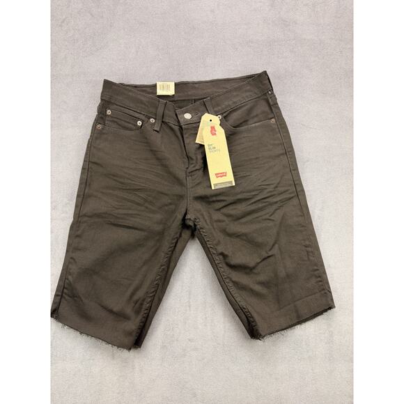 Levi 522 Slim Shorts Mens 30" Black Cutoff NWT - Picture 1 of 11